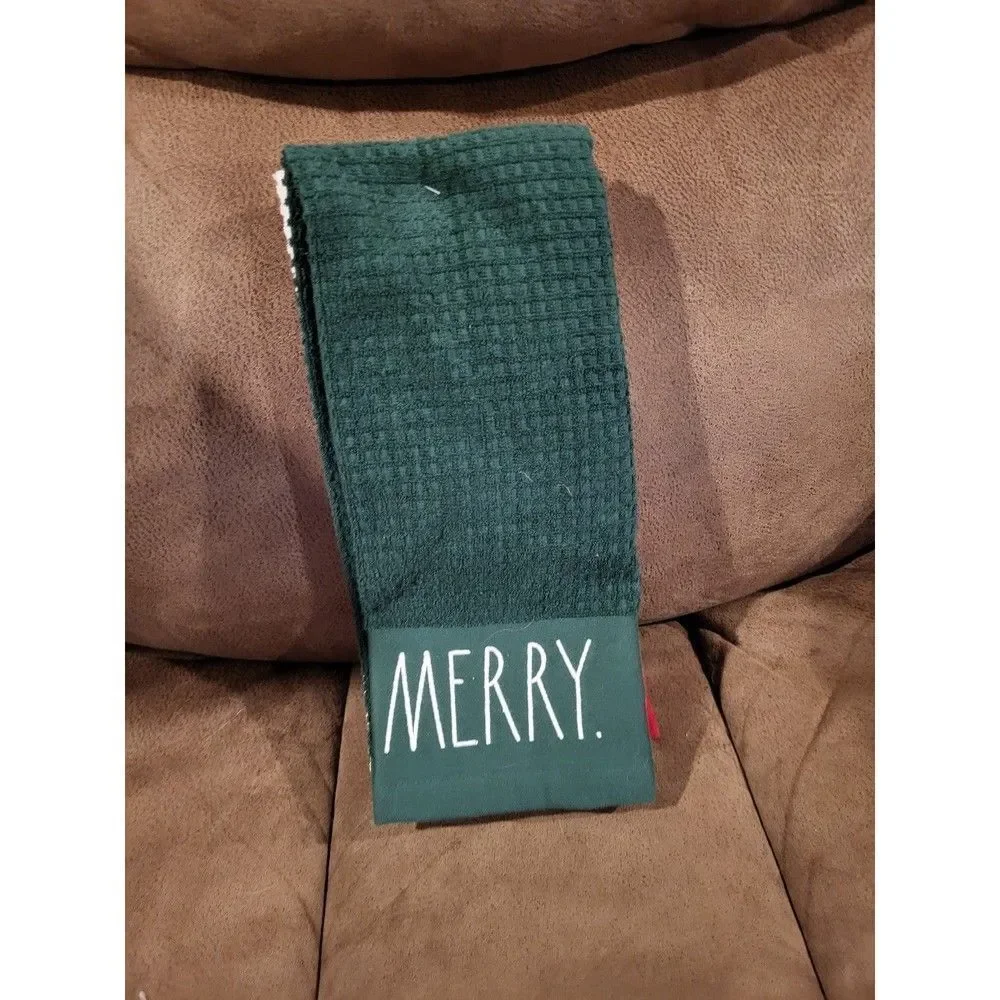 Rae Dunn Christmas towels set of 3 joy believe merry red white green
